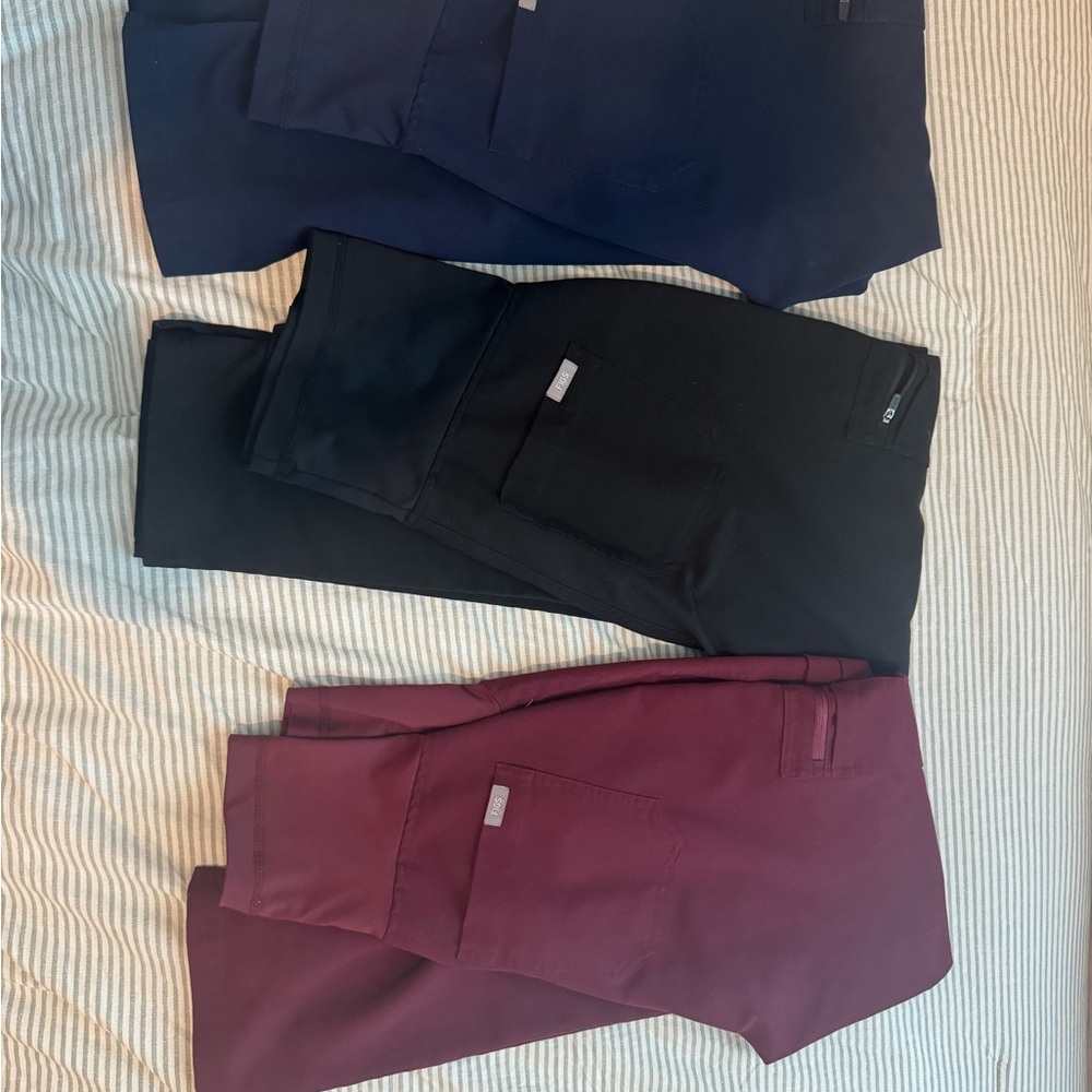 Figs Technical Collection maternity Pants in Navy, Black, and Burgundy